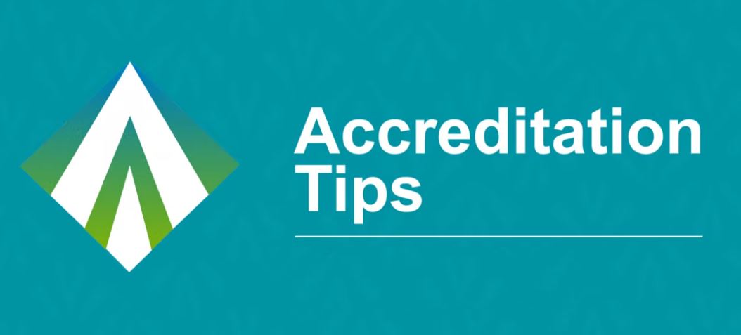 accreditation tips on blue background 
